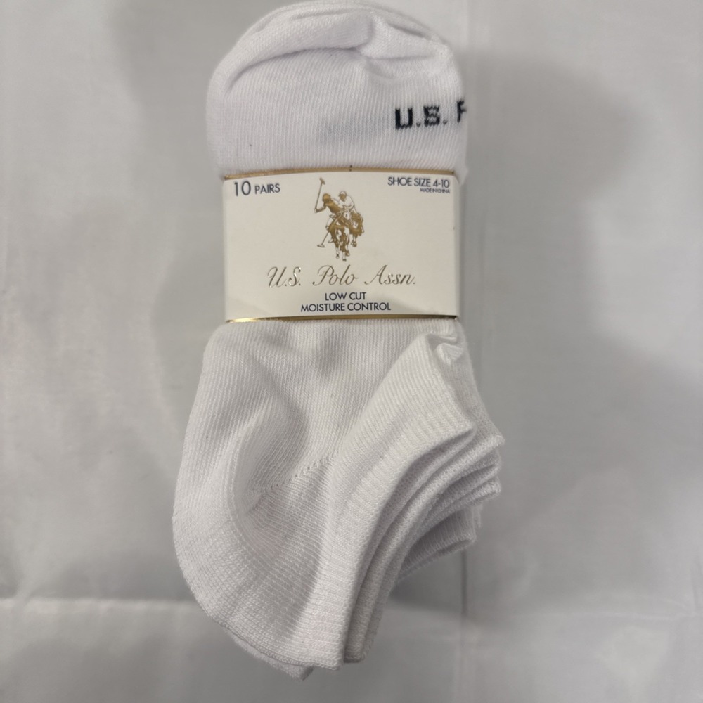 US polo assn White 10 Pack Quarter Socks‎